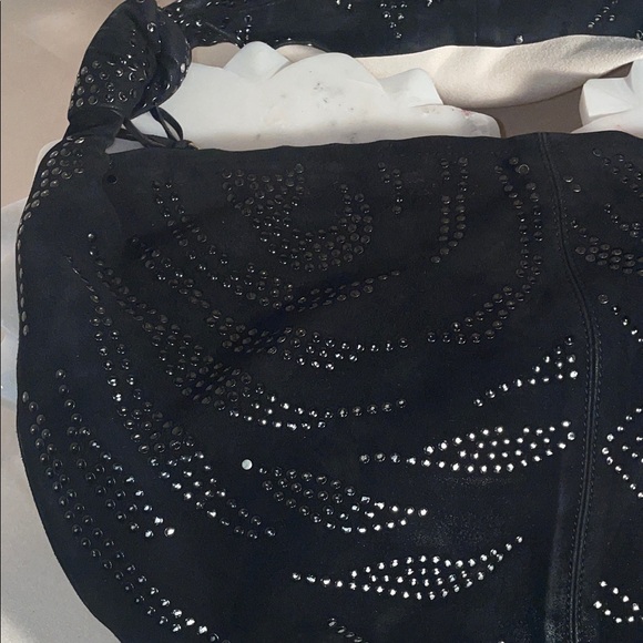 Valentino Garavani black suede with studs Elegant Hobo Bag